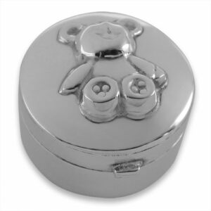 Sterling Silver Teddy Bear Tooth Box