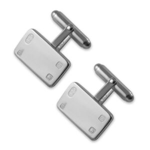 Sterling silver feature hallmark rectangular cufflinks