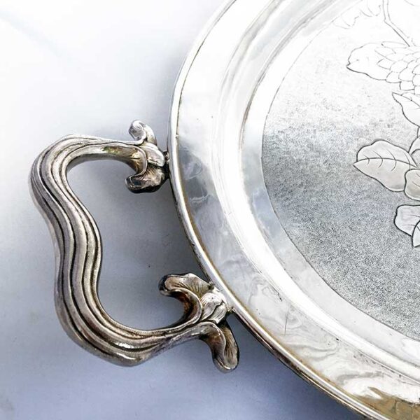 CHINESE  EXPORT SILVER TRAY - Image 3