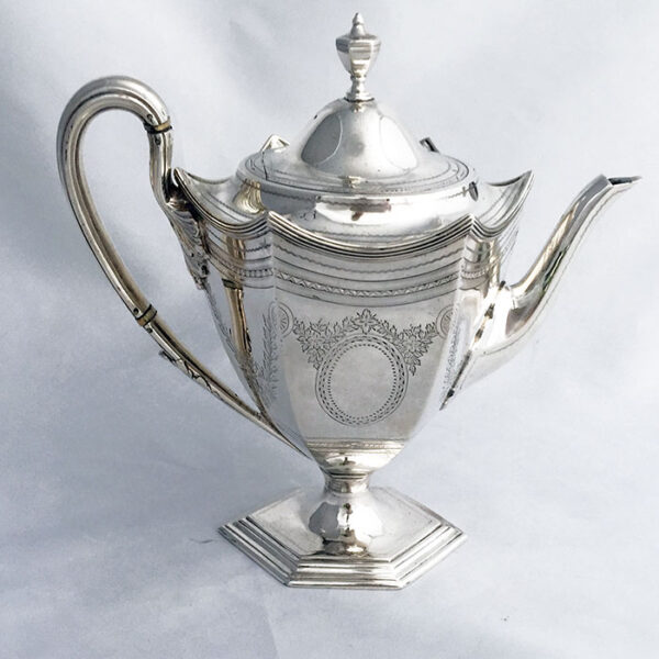 ENGLISH SILVER VICTORIAN TEA SET - Image 6