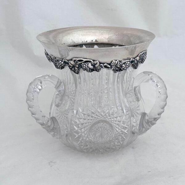AMERICAN STERLING SILVER AND CRYSTAL WINE COOLER - Image 2