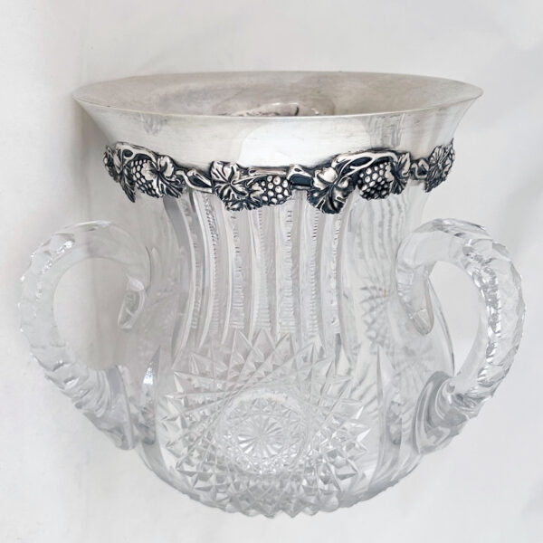 AMERICAN STERLING SILVER AND CRYSTAL WINE COOLER - Image 3