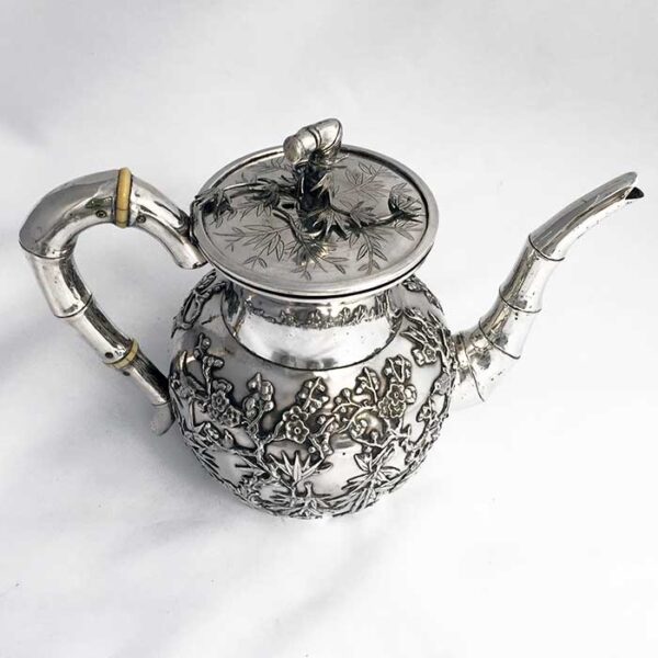 CHINESE EXPORT SILVER  FOUR PIECE TEA SET - Image 3