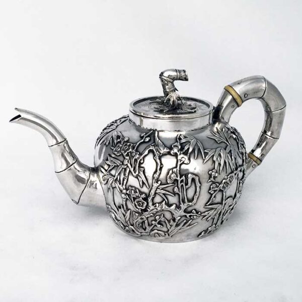 CHINESE EXPORT SILVER  FOUR PIECE TEA SET - Image 7