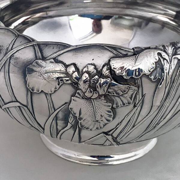 JAPANESE EXPORT SILVER IRIS BOWL - Image 2