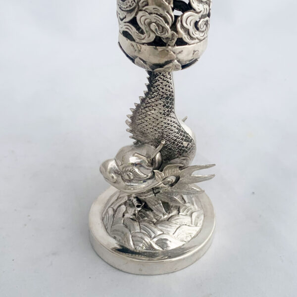 CHINESE EXPORT SILVER VASES/CANDLESTICKS - Image 4
