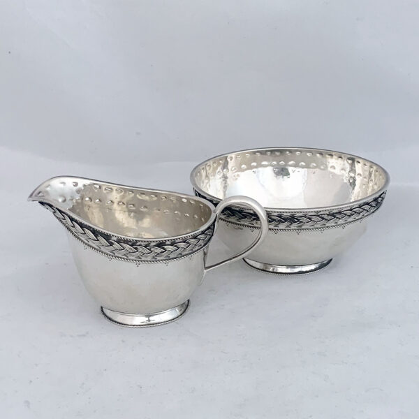 ENGLISH SILVER ARTS AND CRAFTS TEA SET - Image 5