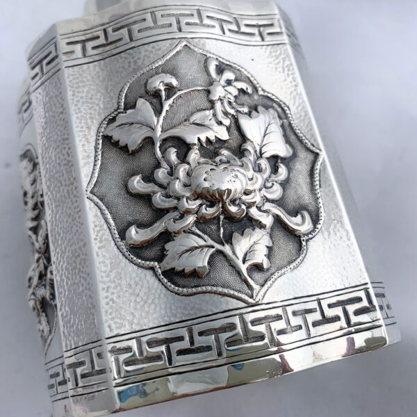 CHINESE EXPORT SILVER TEA CADDY - Image 2