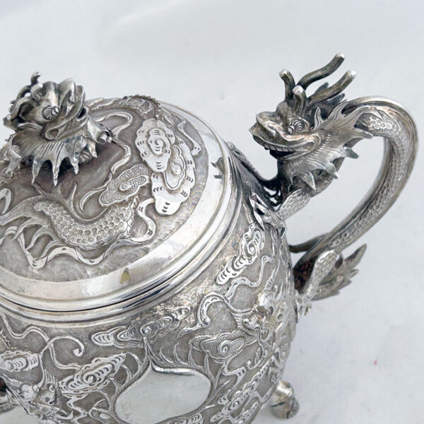 CHINESE EXPORT SILVER SUGAR AND CREAM - Image 4