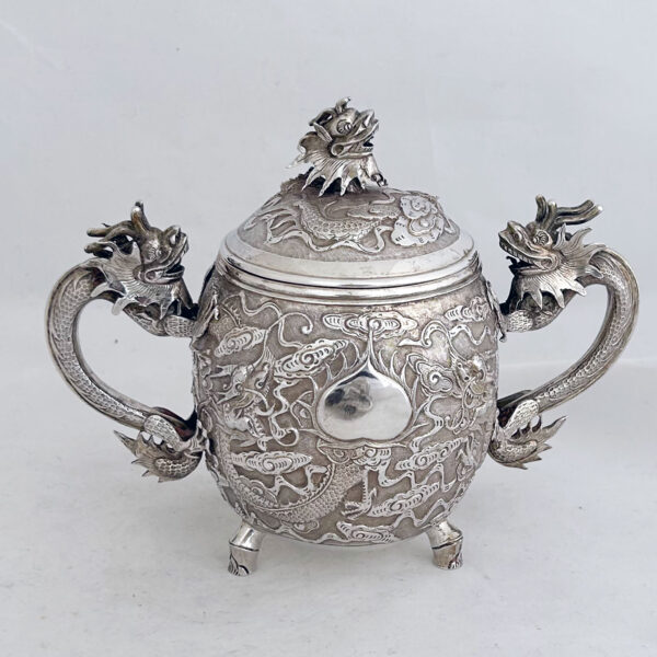 CHINESE EXPORT SILVER SUGAR AND CREAM - Image 5
