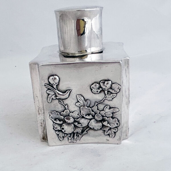 CHINESE EXPORT SILVER TEA CADDY - Image 5