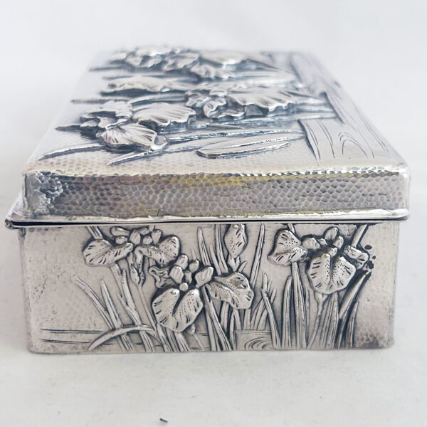 JAPANESE EXPORT SILVER IRIS  BOX - Image 3