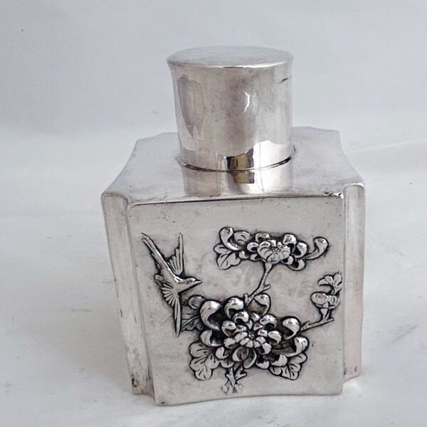 CHINESE EXPORT SILVER TEA CADDY - Image 2