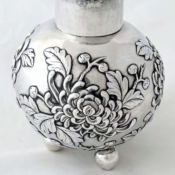 CHINESE EXPORT SILVER TEA CADDY - Image 3