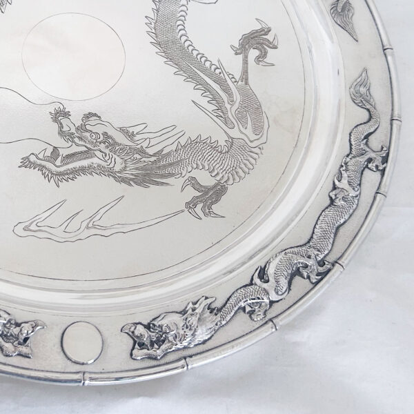 CHINESE EXPORT SILVER SALVER - Image 2