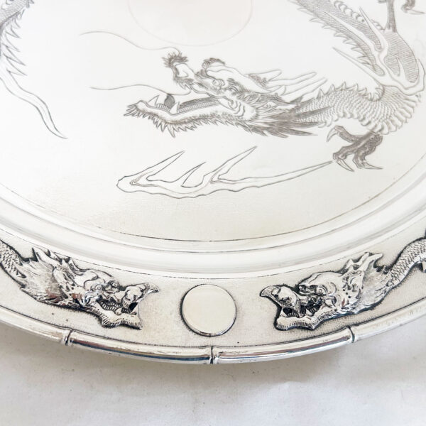 CHINESE EXPORT SILVER SALVER - Image 5