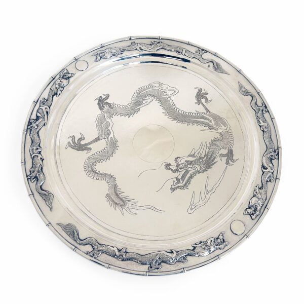 CHINESE EXPORT SILVER SALVER