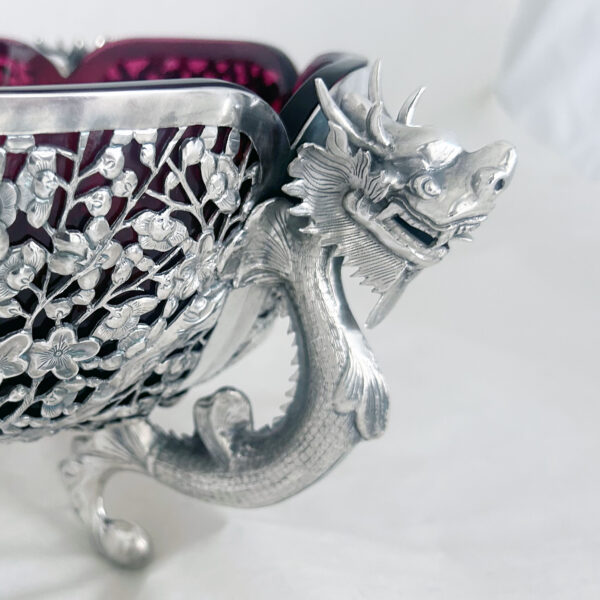CHINESE EXPORT SILVER SHAPED BOWL - Image 4