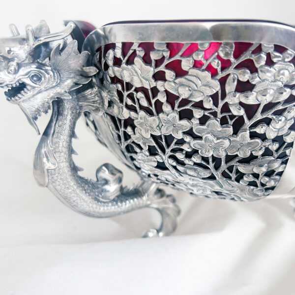 CHINESE EXPORT SILVER SHAPED BOWL - Image 7