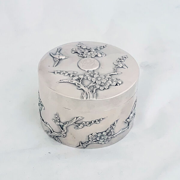 CHINESE EXPORT SILVER POWDER BOX - Image 2