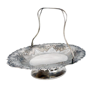 CHINESE EXPORT SILVER OVAL BASKET