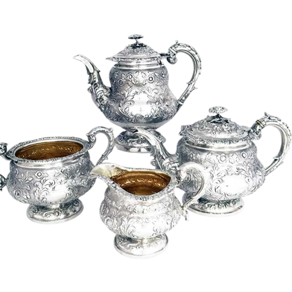 GEORGIAN SILVER FOUR PIECE TEA SET
