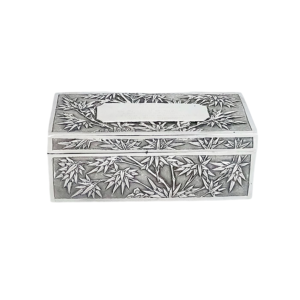 CHINESE EXPORT SILVER BAMBOO BOX