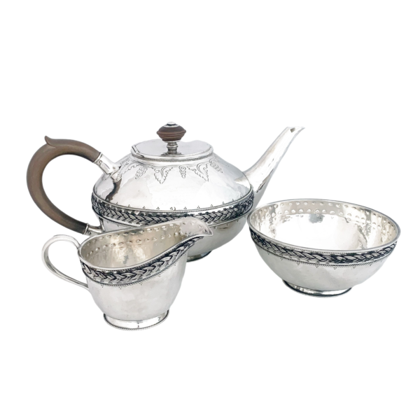 ENGLISH SILVER ARTS AND CRAFTS TEA SET