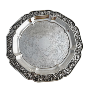 CHINESE EXPORT SILVER SALVER