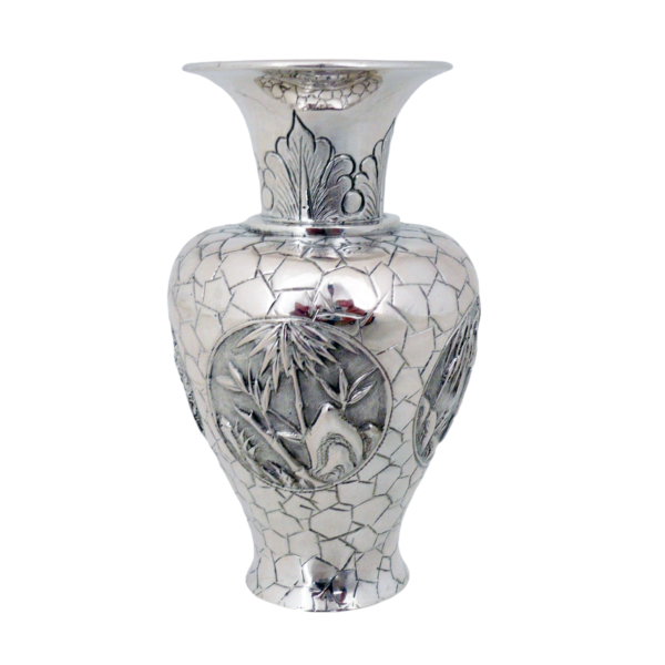 CHINESE EXPORT SILVER  VASE